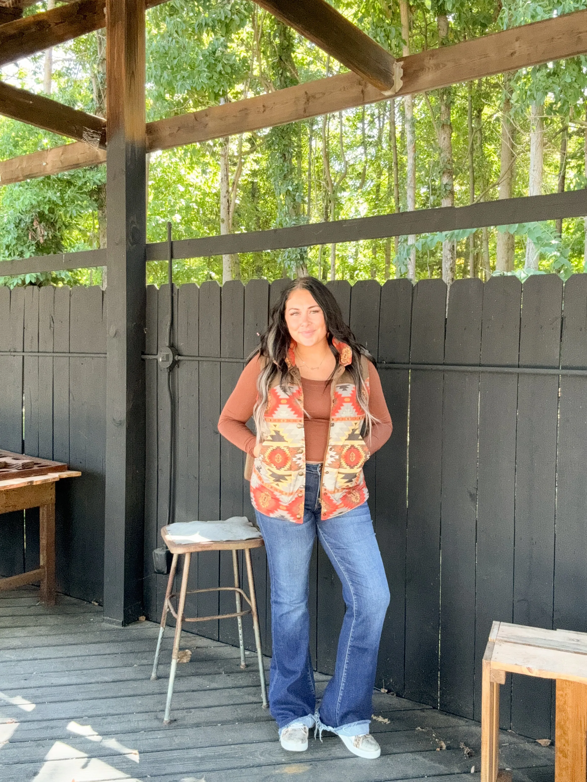 Aztec Mix Brown Vest