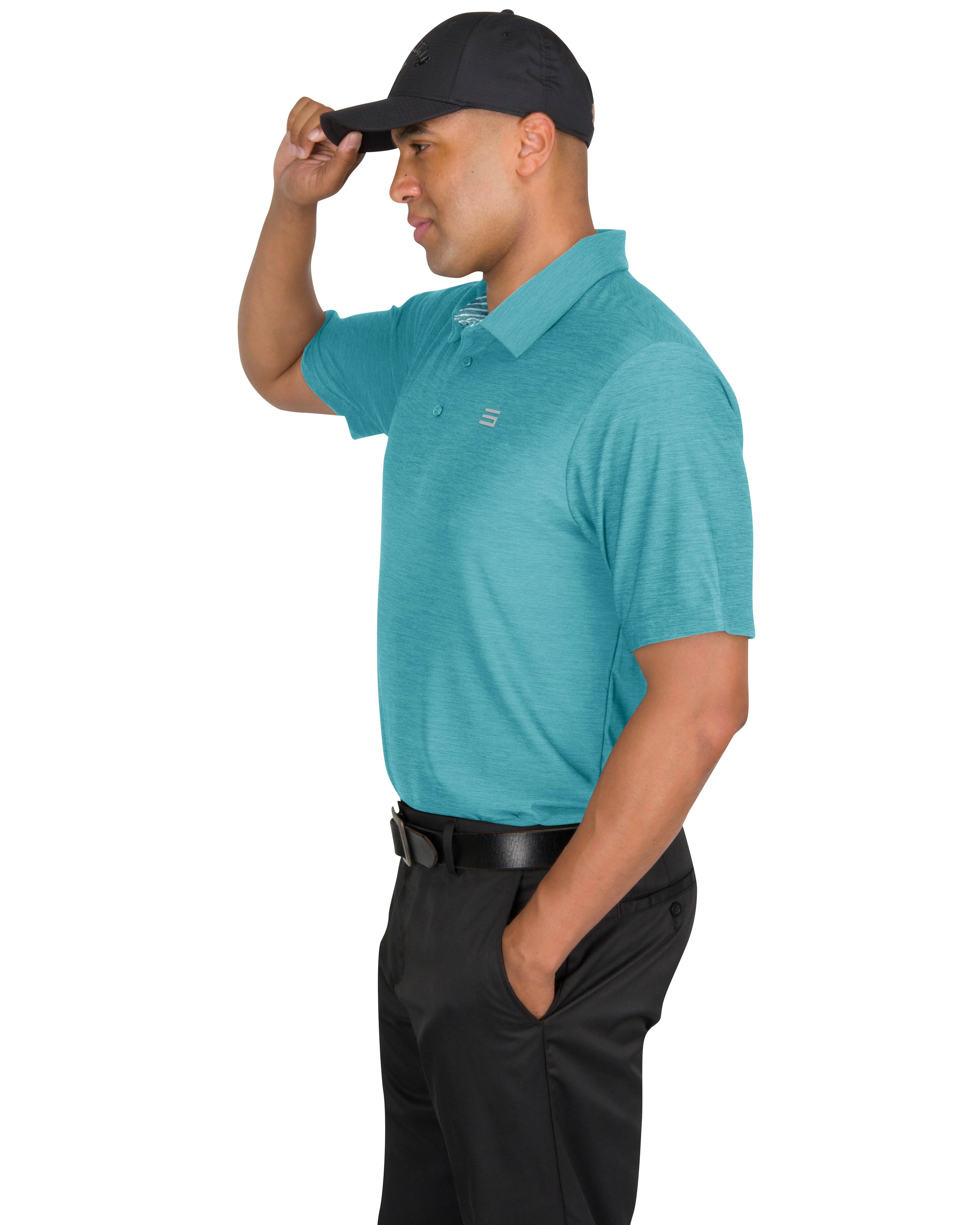 Men’s Big & Tall Heathered Golf Polo Shirt