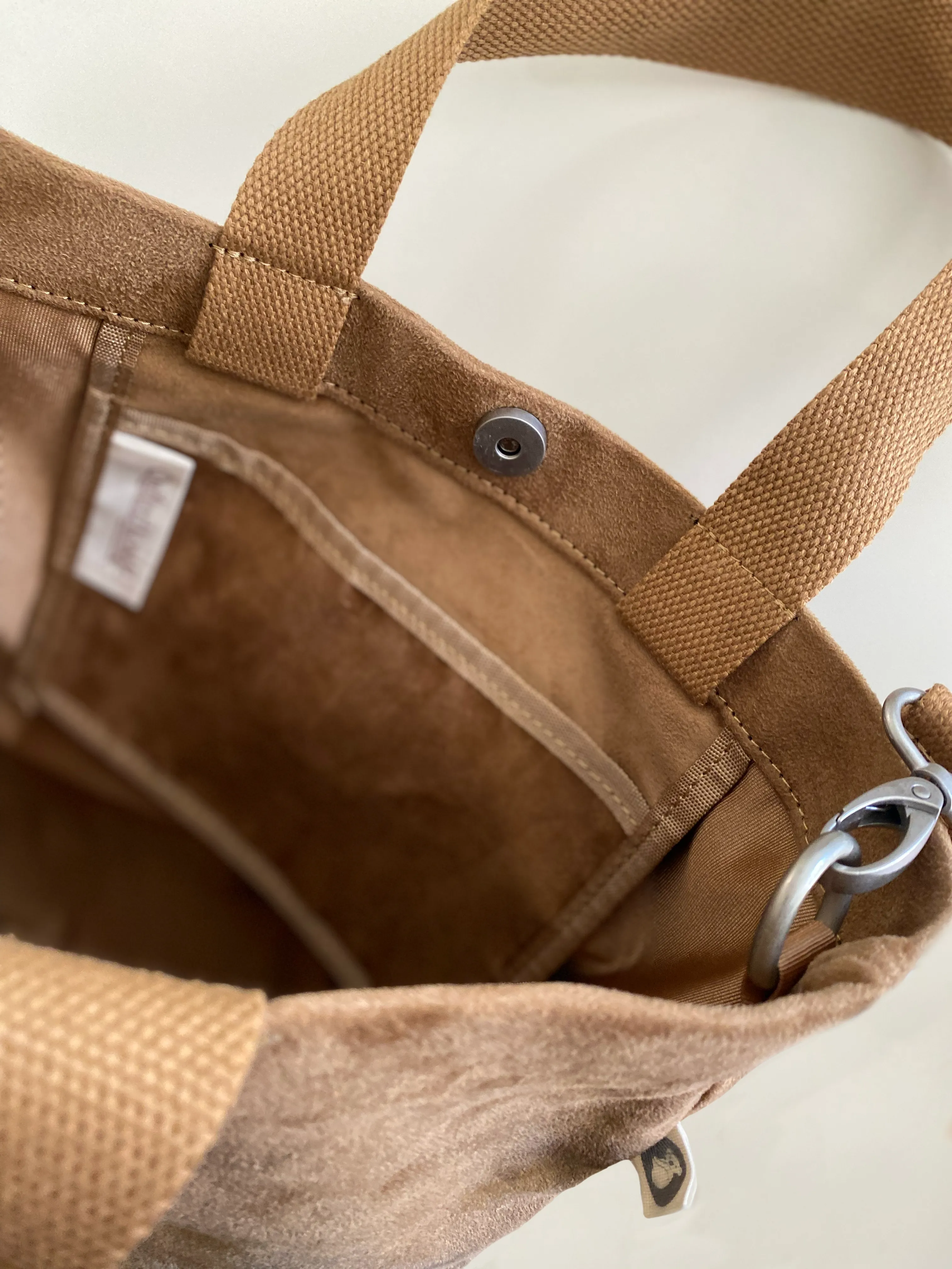 Town Crossbody Bag: Mocha Vegan Suede