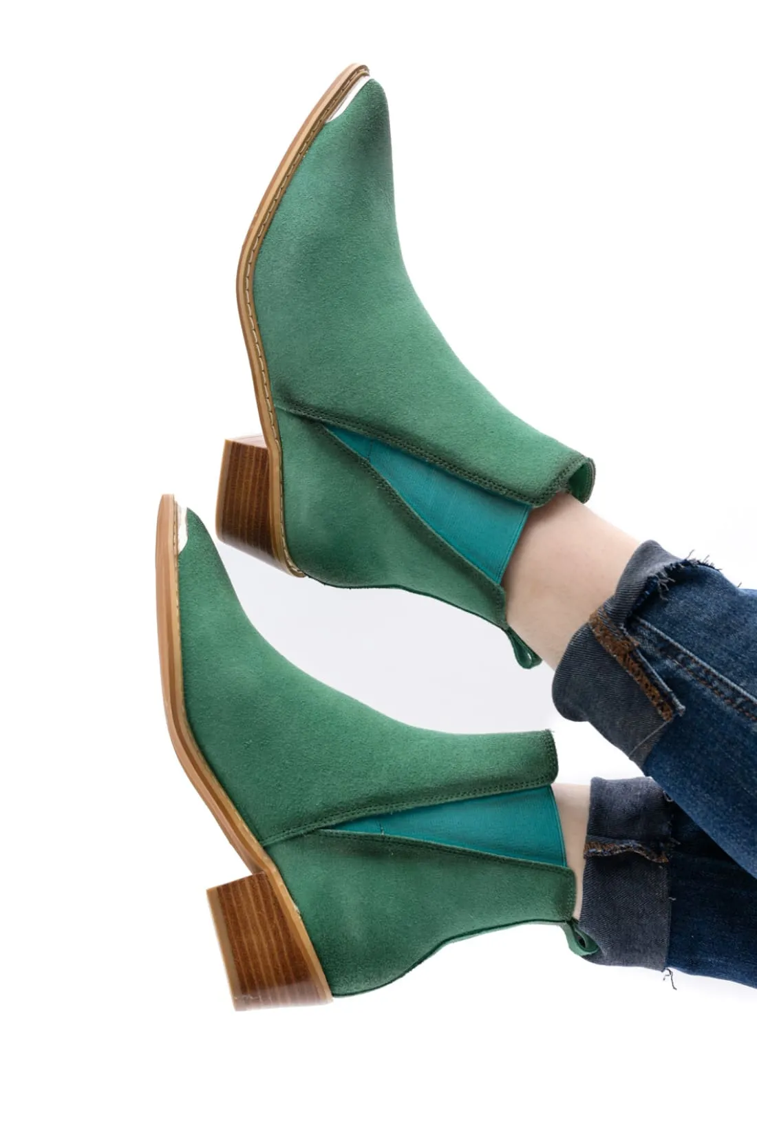 Wylie Suede Ankle Boot in Teal